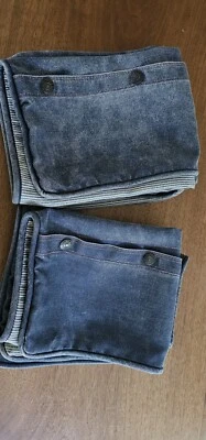 Vtg Ralph Lauren Fine Pinstripe Denim 30 Inch Pillow Pair - Image 1 of 4