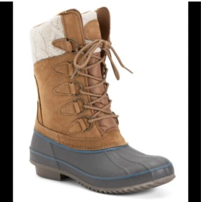 KHOMBU COZY Womens Tan Storm Boot Size 9 M Waterproof Cold Rated Insoles New - Image 1 of 4