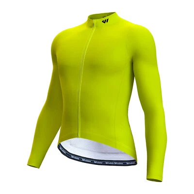 Wulibike Long Sleeve Cycling Jersey Men Road Bike Shirts Breathable 3 Pockets - Image 1 of 4