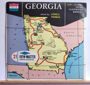 Georgia State Tour 3-reel Set A915 - Sawyers S6b ed. A View-Master Map Packet - Picture 1 of 5