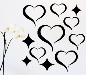 11 Herzen Herz Aufkleber Wandtattoo Liebe Wandaufkleber Wandsticker Wohnzimmer 1 - Bild 1 von 2