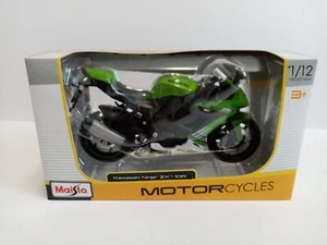 MOTO KAWASAKI NINJA ZX -10R 1:12 Maisto Moto Die Cast Modellino UFFICIALE - Foto 1 di 6