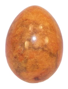 Onyx Easter Egg Persimmon Gold Black Swirled Natural Healing Crystal #1 - Picture 1 of 4