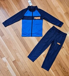 NEW PUMA Little Boy Track Jacket & Pant Tracksuit Set, Blue (sz 4) - Picture 1 of 4