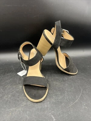 Zapatos Brash Talla 7 Negro Correa Bloque Tacones Altos Foto 1 de 4