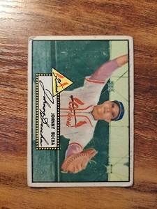 1952 Topps Set-Break # 19 Johnny Bucha VG Corner Dings Black Back St Louis Cards