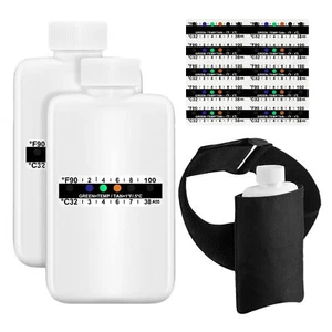 14 Pcs Urine Test Complete Kit 2 Portable Empty Bottles 10 Adhesive Temperature - Picture 1 of 10
