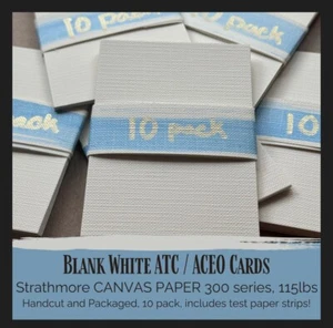 ATCs Blanks Made From White Strathmore Canvas Paper , Handcut ACEO ATC 2.5x3.5 - Picture 1 of 11
