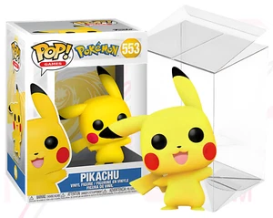 POKEMON FUNKO POP GAMES 553 Pikachu Waving with Clear PVC Protector - Picture 1 of 12