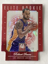 2012-13 Panini Elite Rookie Red Die Cut Robert Sacre Los Angeles Lakers 02 Of 50