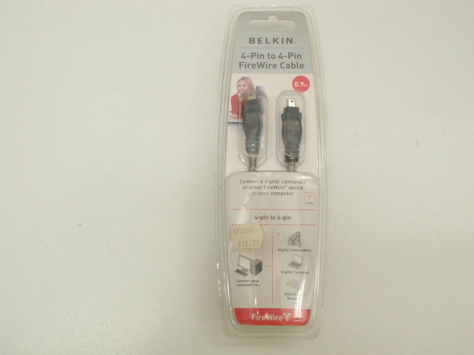 FIREWIRE CABLE IEEE BELKIN 4-PIN TO 4-PIN 0.9m 1.8m F3N402-03-ICE F3N402-06-ICE - Image 1 of 1