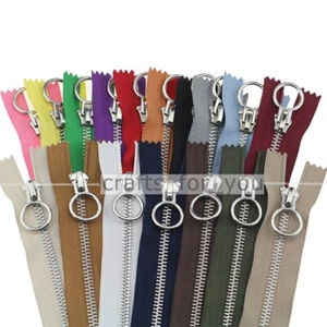 NO.5 CLOSED END METAL ZIPPER 20CM SEWING ZIP FOR BAGS/POCKET/HANDMADE CRAFTS DIY - Picture 1 of 30