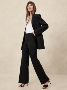 Pantalones Ponte Rectos de tiro ultra alto Banana Republic GRANDES Negros #515328 RT$100 - Imagen 1 de 10