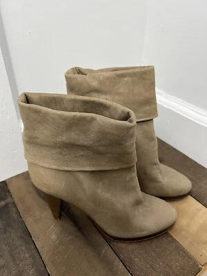 J. Botas de cuero para mujer Crew plegables con tacón de madera Sutton talla 10 hechas en Italia Foto 1 de 4