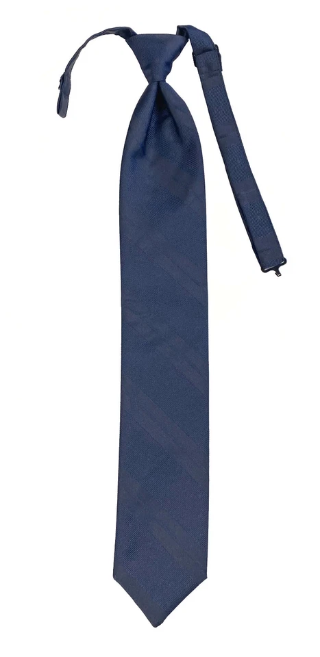 Corbata larga a rayas azul medianoche para hombre preatada ajustable Windsor graduación boda Foto 1 de 1