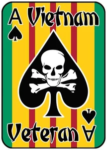 Vietnam Veteran Sticker, Ace of Spades, Vietnam war, US Military Death Card USA - Picture 1 of 2
