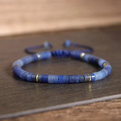 Natural Blue Aventurine Stone Dainty Bracelet Gemstone Minimalist Bracelet - Image 1 of 2