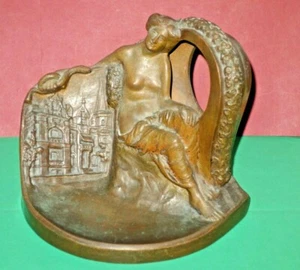ANTIQUE AUSTRIAN BRONZE ART NOUVEAU NUDE FIGURAL CLOCK FRAME - Picture 1 of 12