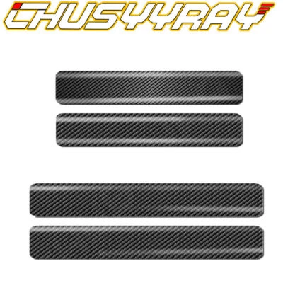 4x Car Door Sill Strip Protector Sticker Black Carbon Fiber For Toyota Prius - Image 1 of 4