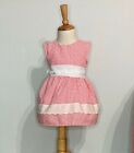 Toddler, Girls Hot Pink Country Deysis With White Trims Sizes From 12M To 6Y