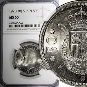 Spain Juan Carlos I 1975 (78) 50 Pesetas NGC MS65 TOP GRADED KM# 809 (46) - Picture 1 of 4