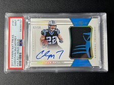 CHRISTIAN MCCAFFREY PSA 9 2017 NATIONAL TREASURES 181 GOLD ROOKIE PATCH AUTO /10