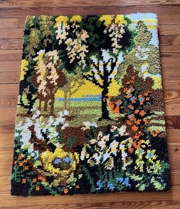 Vtg Shillcraft Latch Hook Rug Wall Art 28x35 Spring Season Complete - Picture 1 of 6
