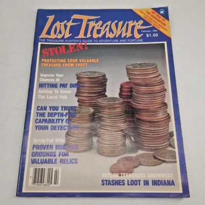 Lost Treasure Magazine February 1984  Metal Detecting Hunting Pay Dirt Relics - Image 1 of 4
