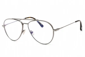 TOM FORD FT5800-B 008 Shiny Gunmetal/Clear Blue Light Block 56mm Eyeglasses N... - Picture 1 of 1