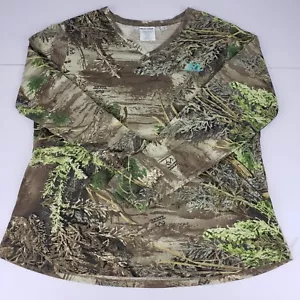 Realtree Max-1 T-Shirt Women's Size XL Brown Green Camouflage Long Sleeve Shirt - Picture 1 of 9