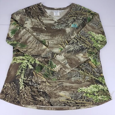 Realtree Max-1 T-Shirt Women's Size XL Brown Green Camouflage Long Sleeve Shirt - Image 1 of 4