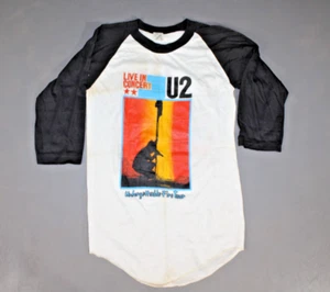 Vintage 80’s U2 The Unforgettable Fire Tour 1985 Concert 3/4 Sleeve T-Shirt - Picture 1 of 11