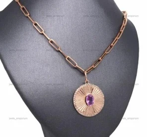 Colgante de piedras preciosas de turmalina colgante de moissanita colgante de plata 925 encanto estriado - Imagen 1 de 8