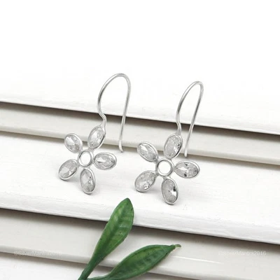 Naturale Zircone Cubico Argento Massiccio Dicembre Regalo di Natale Goccia - Immagine 1 di 4