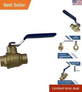 Full Port Sweat Ball Valve, 1/2", 600 WOG, Pack of 10 - Picture 1 of 7