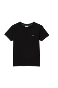 Lacoste Kids Unisex Plain Cotton Jersey T-Shirt Black - Picture 1 of 2
