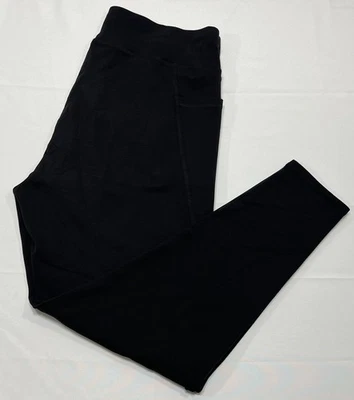 Eileen Fisher Black Organic Cotton Pants XL Pull-On Tapered Cropped (Fit 34x27”) - Image 1 of 4