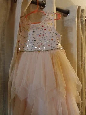 Vestido Princesa Americana Niña Pequeña Oro Rosa con Estrás TALLA 4 Foto 1 de 4