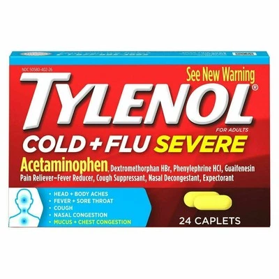 Tylenol Comprimidos graves para resfriados y gripe para adultos Alivio de múltiples síntomas Paquete de 2 quilates Foto 1 de 3