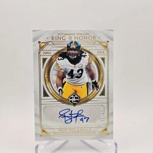 TROY POLAMALU 2021 PANINI LIMITED ROH-TP RING OF HONOR AUTO 14/15 Steelers - Picture 1 of 2