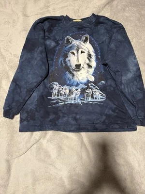 The Mountain Wolf Clásico Algodón Corbata Teñida Azul Marino Sudadera Suéter XL Lobos Foto 1 de 4