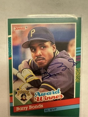 Barry Bonds 1991 AUTO Donruss MVP Winner No Dot After INC #762 ERROR! 🔥RARE!🔥 - Image 1 of 2
