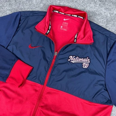 Washington Nationals Jacket Men Medium Red Blue Nike BSBL MLB Baseball Authentic - Image 1 of 4