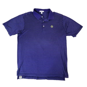 Camisa polo Peter Millar para hombre púrpura talla L a rayas manga corta #2164 - Imagen 1 de 11