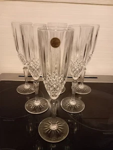6 (six) Cristal D'Arques Longchamp Lead Crystal Champagne Glasses - Picture 1 of 10