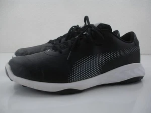 Men's sz 11.5 M Puma Grip Fusion Pro 192431 Black Spikeless Golf Shoes Sneakers - Picture 1 of 14