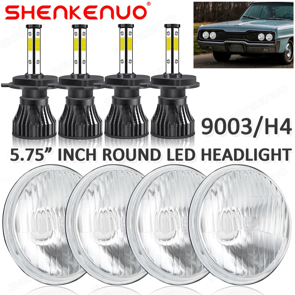 Faros LED blancos de 5 3/4" 5,75 pulgadas 4 piezas para Pontiac GTO Grand Prix 1964-1970 Foto 1 de 4