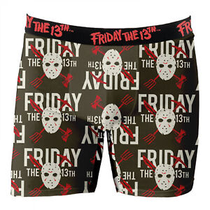 Friday the 13th Mask and Cross Weapons Boxer Briefs Grey