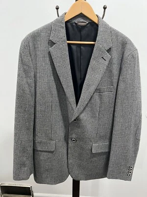 Tasso Elba Mens Two Button Plaid Blazer Wool Polyester Blend Sport Coat Large 42 - Image 1 of 4