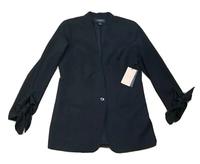 NUEVO Blazer halógeno para mujer pequeño negro $99 cierre de un botón Nordstrom's nuevo con etiquetas Foto 1 de 4
